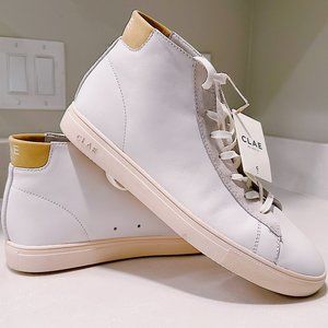 Clae - Bradley - Mid - White Leather Camel -Size 12 (New)